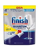 Finish Lemon Quantum All-in-one Capsule per lavastoviglie, 100 pezzi.