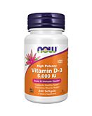 Now Foods Witamina D-3 High Potency Kapsułki, 240 sztuk