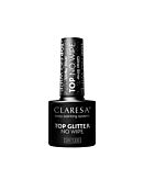 Claresa Top Glitter No Wipe top hybrydowy z brokatowym pyłem Glitter Silver, 5g