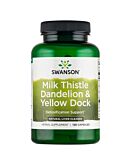 Swanson Milk Thistle, Dandelion + Yellow Dock Kapsułki, 120 szt.