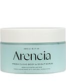 Arencia Fresh Cloud Scrub French, Esfoliante per il corpo e il cuoio capelluto, Menta & Giglio