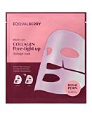 Eqqualberry Collagen Pore-tight Up Hydrogel, Maschera viso al collagene restringente pori, 4 pezzi
