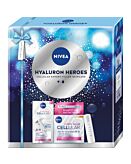 Nivea set Hyaluron Heroes: Crema viso + Siero viso + Balsamo labbra