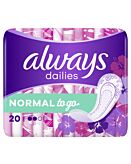 Always Dailies Singles To Go salvaslip 20 pz