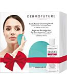 Dermofuture Spazzola Sonica Grande, Verde con Gel 3 in 1