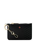 Batycki Mini Portafoglio per Carte e Chiavi, Pelle Pitone Nera