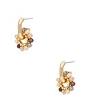 By Dziubeka Orecchini rotondi piccoli con cristalli beige