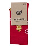 Life Calzini Hipster Motivo Omini di Pan di Zenzero Rossi, taglia 39-42