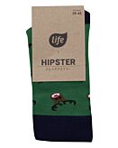 Life Calzini Hipster Motivo Renna Verde, taglia 39-42