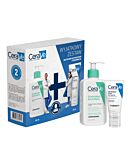 CeraVe Zestaw: nawilżający krem do twarzy + oczyszczający żel do mycia