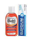 Eludril Zestaw: Płukanka Care 500 ml + Pasta Anti-plaque 75ml