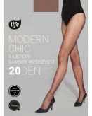 Life Modern Chic Rajstopy damskie wzorzyste 20 den rozm. 3 nero/pink, wzór różowe kropki