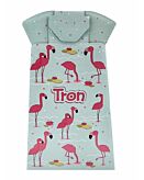 Tron Flamingo Vasino Monouso Biodegradabile Menta con Fenicotteri