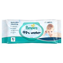 Pampers Aqua, Chusteczki nawilżane, 60 szt.