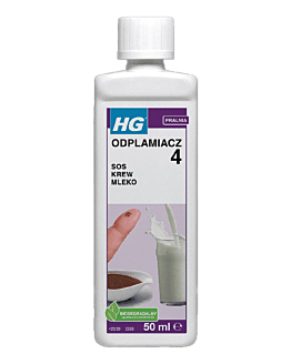 HG Odplamiacz usuwający plamy z sosów i wywarów mięsnych, przypraw, krwi, mleka etc. 50 ml