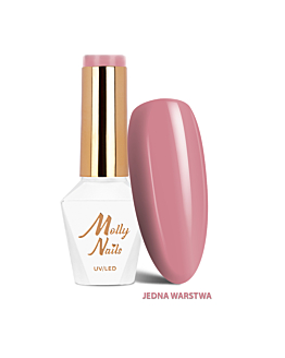 MollyNails Glamour Women Powder Pink Dress Lakier Hybrydowy UV LED Nr 3 8 g