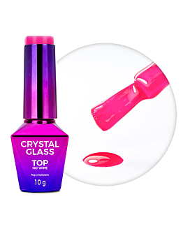 MollyNails Crystal Glass Top Hybrydowy No Wipe Pink 10 g