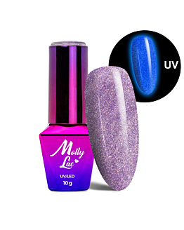 MollyLac Night Glowing Lakier Hybrydowy UV LED Kocie Oko Świecący w Ciemności Nr 675 Uselink 10 g