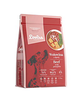 Lovira Sucha karma dla psa wołowina bezzbożowa bez kurczaka probiotyki 3 kg