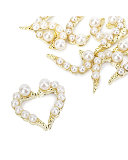 MollyNails Ozdoby Do Paznokci Serce 3D White Pearl 10 szt