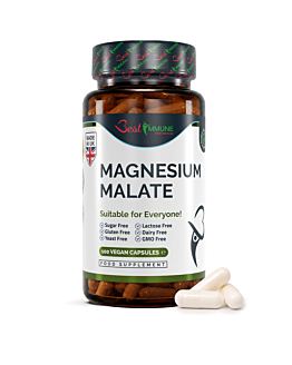 Best Immune Magnez Naturalny Jabłczan Magnezu 500mg Produkt najwyższej jakości 100 wegańskich kapsułek Idealne proporcje Zwiększona biodostępność