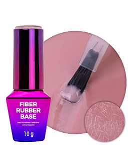 MollyNails Rubber Fiber Base Baza Kauczukowa UV LED Z Włóknami Smoky Pink 10 g