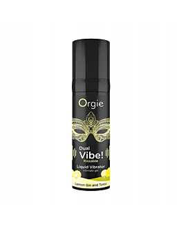 Orgie Dual Vibe! Kissable Liquid Vibrator żel intymny smakowy z efektem wibracji Cytrynowy Gin z Tonikiem, 15ml