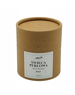 Miabox Świeca perłowa 140 ml  wosk roślinny, biały