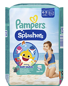 Pampers Pants Splashers Baby Shark Pannolini Mutandina Taglia 4 11 pz
