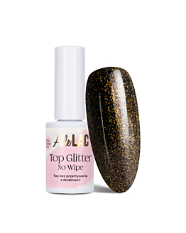 AlleLac Top Hybrydowy Glitter No Wipe Gold 7 g