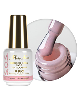 MollyNails S.O.S Antidotum Pro Salon Baza Kauczukowa Elastyczna Sparkling Mousse 15 g