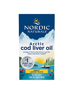 Nordic Naturals Arctic Cod Liver Oil 90 kapsułek miękkich o smaku cytrynowym