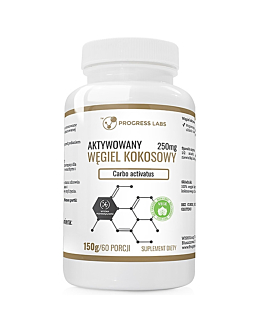 Progress Labs Węgiel kokosowy aktywowany 250 mg produkt wegański opakowanie: 150 g