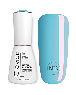Clavier Luxury Neon Rubber Base kolorowa baza kauczukowa N03 Blue Rainbow, 10ml