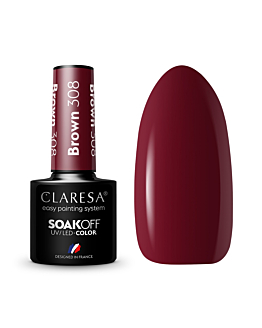 Claresa Soak Off UV/LED Brown lakier hybrydowy 308, 5g