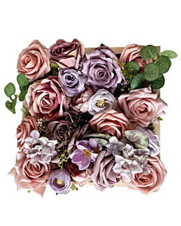 Habarri Kwiaty w ramce - Flower box DIY - Pudrowe róże