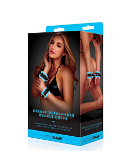 Whipsmart Glow In The Dark Deluxe Buckle Cuffs kajdanki świecące w ciemności Blue