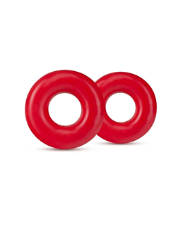 Blush Stay Hard Donut Rings Oversized opaski erekcyjne na penisa Red 2szt
