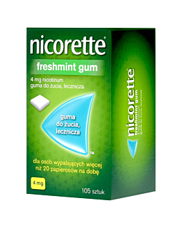 Nicorette Freshmint Gum 4 mg Guma do żucia lecznicza, 105 szt.