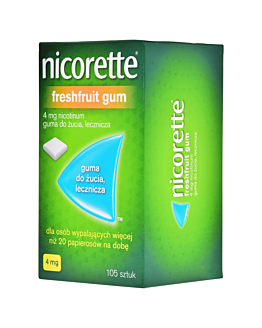 Nicorette FreshFruit Gum 4 mg Guma do żucia lecznicza, 105 szt.