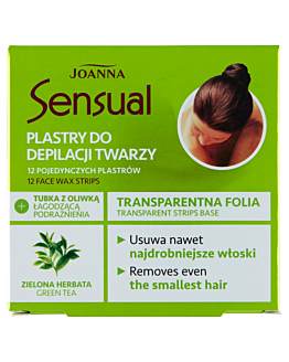 Joanna Sensual Plastry do Depilacji Twarzy Transparentne z Zieloną Herbatą