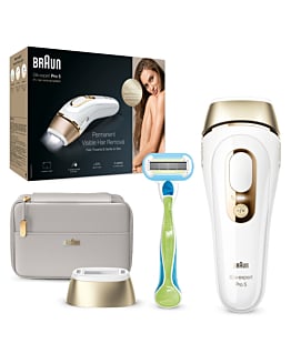 Braun Zestaw: urządzenie do depilacji IPL Braun Silk Expert Pro PL5054 + maszynka do golenia Venus Extra Smooth + kosmetyczka