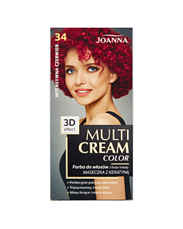 Joanna Multi Cream Color Farba do włosów, 34 Intensywna Czerwień