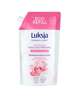 Luksja Creamy & Soft Róża i Proteiny Mleka Mydło w płynie Refill, 500 ml