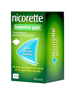 Nicorette Freshmint Gum 2 mg Guma do żucia lecznicza, 105 szt