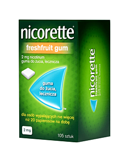 Nicorette FreshFruit Gum 2 mg Guma do żucia lecznicza, 105 szt.