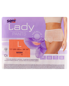 Seni Lady Pants Majtki Chłonne Kolor brzoskwiniowy Rozmiar L 100-135 cm