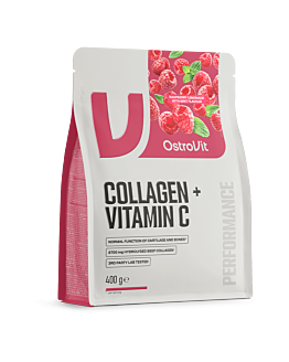 OstroVit Kolagen + Witamina C 400 g o smaku lemoniady malinowej z miętą