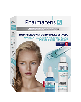 Pharmaceris A Zestaw Kompleksowa Dermopielęgnacja, Prebiotyczny płyn micelarny + Intensywnie nawilżające serum