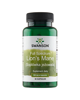Swanson Full Spectrum Lion's Mane 500 mg Preparat na koncentrację Kapsułki